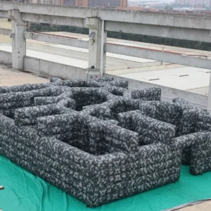 Air Science 8x10x2 gray camouflage low-wall commercial inflatable maze - product view 1