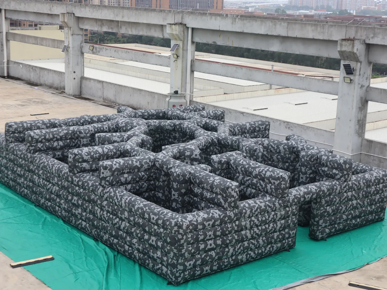 Air Science 8x10x2 gray camouflage low-wall commercial inflatable maze - product view 1