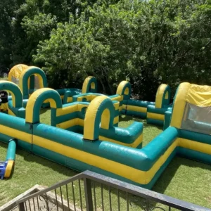 Commercial Inflatable Maze - Teal Yellow Arch Activity Maze - product view 1