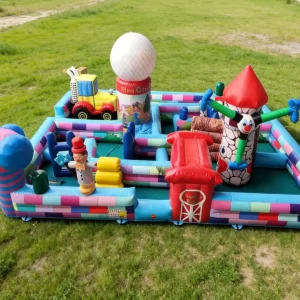 Commercial Inflatable Maze - Pastel Farm Open Top Activity Maze - product view 3