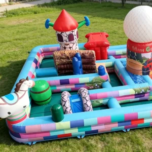 Commercial Inflatable Maze - Pastel Farm Open Top Activity Maze - product view 4