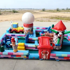 Commercial Inflatable Maze - Pastel Farm Open Top Activity Maze - product view 5