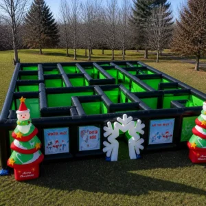 Commercial Inflatable Maze - Winter Snowflake Open Top - product view 3