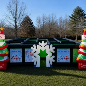 Commercial Inflatable Maze - Winter Snowflake Open Top - product view 2