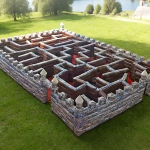 Commercial Inflatable Maze - Low Wall Stone Castle Maze - product view 2
