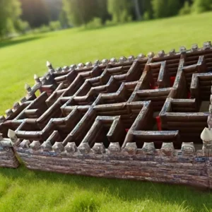 Commercial Inflatable Maze - Low Wall Stone Castle Maze - product view 5