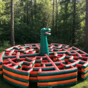 Commercial Inflatable Maze - Circular Dinosaur Radial Maze - product view 2