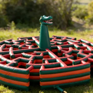 Commercial Inflatable Maze - Circular Dinosaur Radial Maze - product view 1