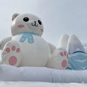Commercial Inflatable Maze - White Blue Polar Bear Open-Top Maze - product view 4
