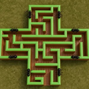 Commercial Inflatable Maze - Brown Green Ant Cross - product view 2