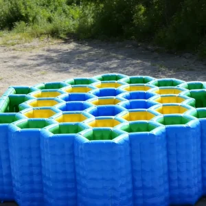 Commercial Inflatable Maze - Blue Honeycomb Open Top - product view 3