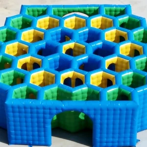 Commercial Inflatable Maze - Blue Honeycomb Open Top - product view 1