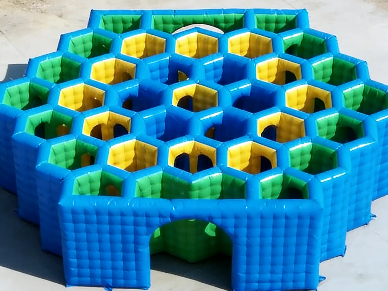 Commercial Inflatable Maze - Blue Honeycomb Open Top - product view 1