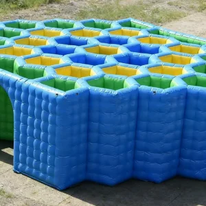 Commercial Inflatable Maze - Blue Honeycomb Open Top - product view 4