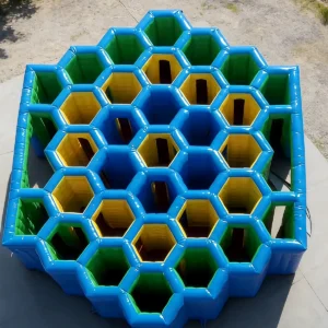 Commercial Inflatable Maze - Blue Honeycomb Open Top - product view 2