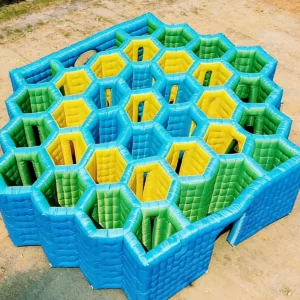 Commercial Inflatable Maze - Blue Honeycomb Open Top - product view 5