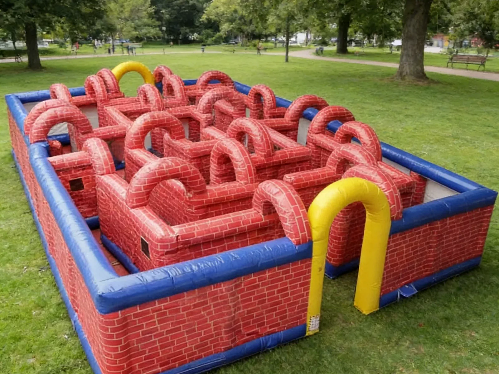 Commercial Inflatable Maze - Red Brick Open Top - product view 1