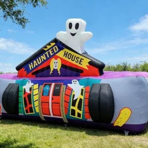 Commercial Inflatable Maze - Gray Purple Haunted House Covered - product view 1