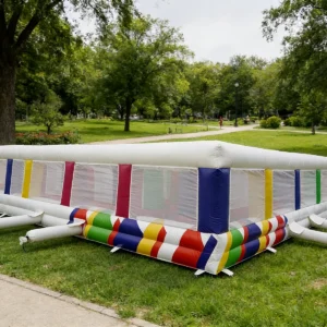 Commercial Inflatable Maze - White Multicolor Mesh Covered - product view 2