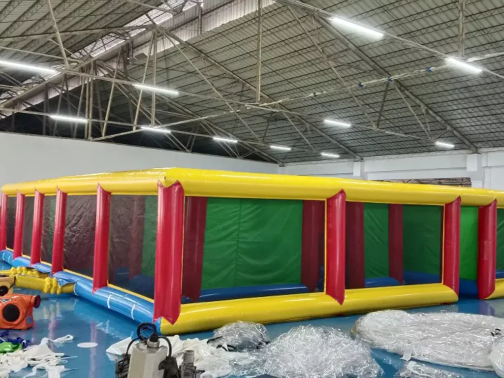 Commercial Inflatable Maze - Red Yellow Blue Mesh Open Top