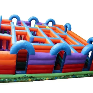 Commercial Inflatable Maze - Orange Blue Obstacle Open Top - product view 1