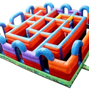 Commercial Inflatable Maze - Orange Blue Obstacle Open Top - product view 5