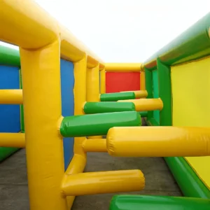 Commercial Inflatable Maze - Yellow Green Shark Obstacle - product view 5