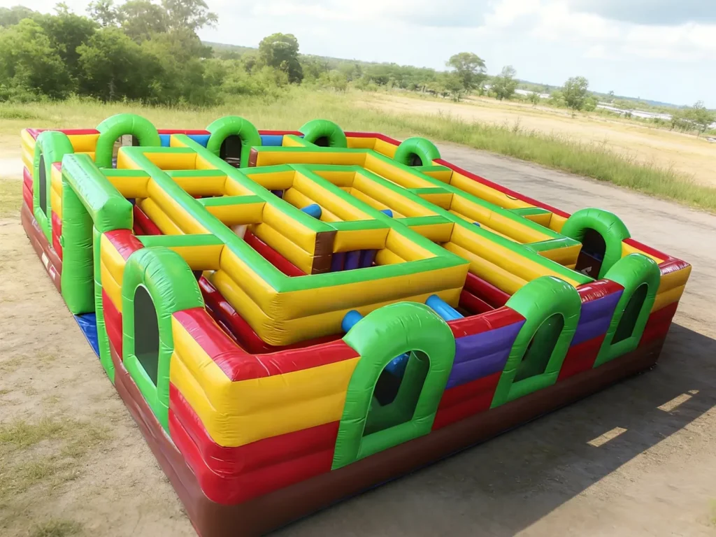 Commercial Inflatable Maze - Red Green Obstacle Open Top