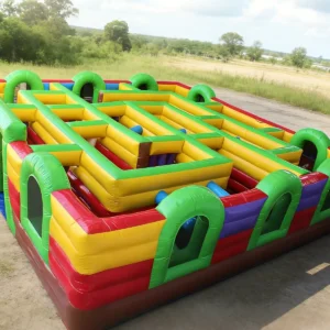 Commercial Inflatable Maze - Red Green Obstacle Open Top - product view 1