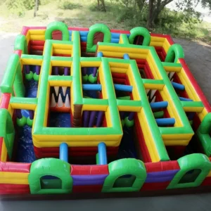 Commercial Inflatable Maze - Red Green Obstacle Open Top - product view 2